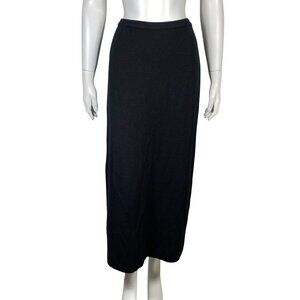Uniform John Paul Richard Knit Midi Pencil Skirt Size M Black Elastic Waist VTG